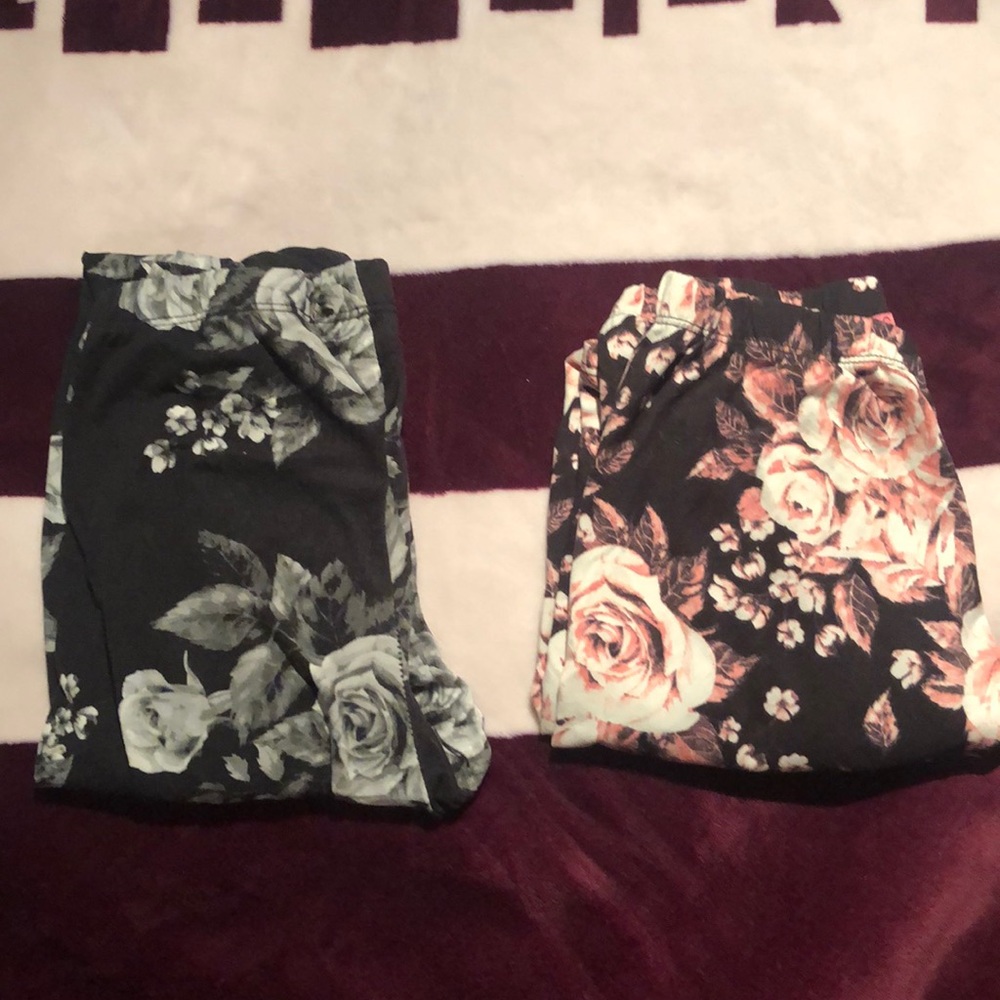 2 flower leggings
